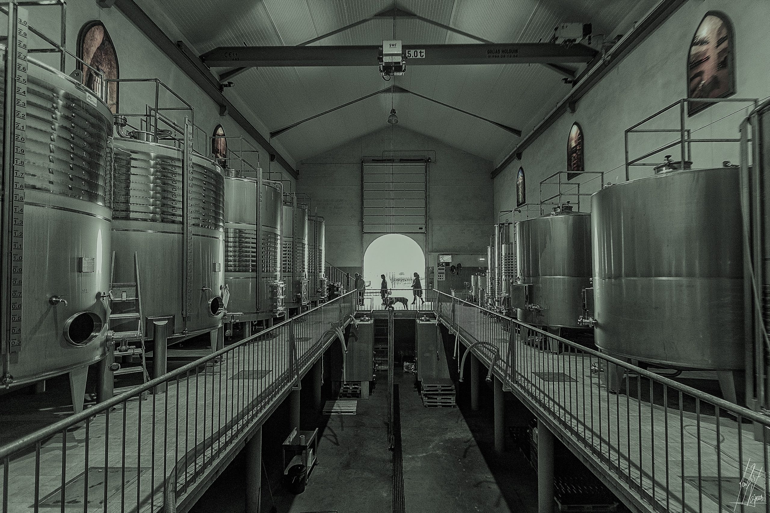 El sueño de las alforjas - instalaciones bodega en blanco y negro